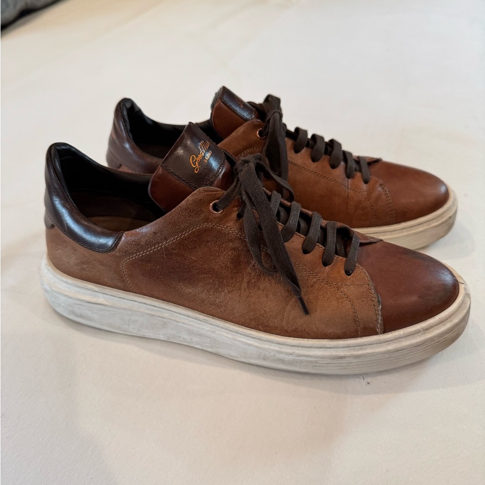 Good Man Brown Leather Sneakers with White Soles